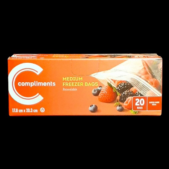 Compliments Medium Resealable Freezer Bags (20 Count)