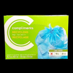 Compliments Blue Recycling Bags (90L) (30 Count)