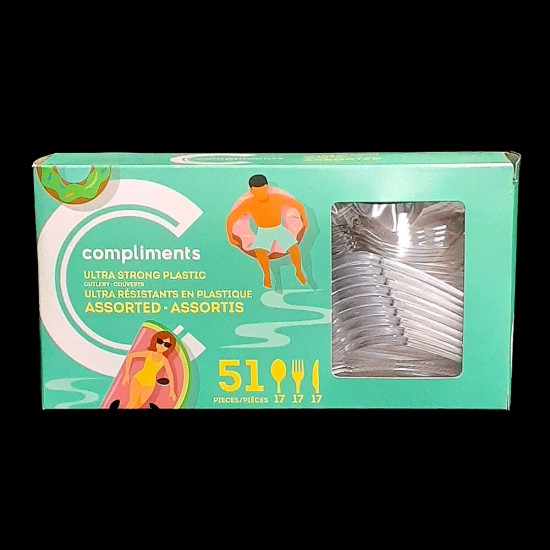 Compliments Ultra Strong Assorted Plastic Cutlery (51 Count)