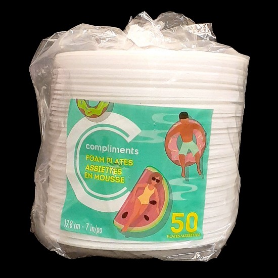 Compliments Foam Plates (50 Count)