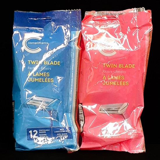 Compliments Twin Blade Razors (12 Count)