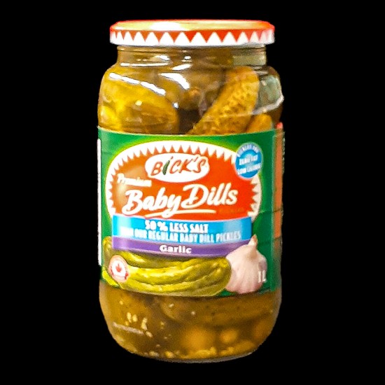 Bick's Premium Baby Dill Pickles Garlic (Less Salt)(1L)