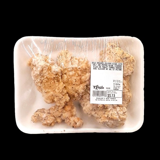 Breaded Chicken Wings with Salt & Pepper Glaze (Mild) (Cooked) ($4.99/lb)