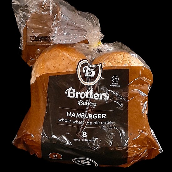 Brother's Bakery Whole Wheat Hamburger Buns (8 Pack)