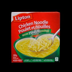Lipton Chicken Noodle Soup Mix (Less-Salt) (4 Pouches) (228g)